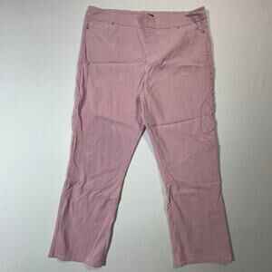 Mario Serrani Italy Pink White Pinstripe Pants Women’s XL Stretch Straight Leg